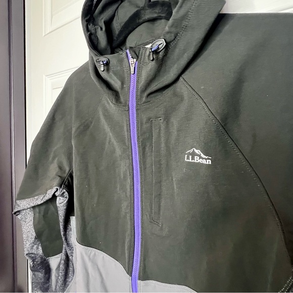 L.L. Bean Black and Gray Jacket with Purple Accents - Picture 2 of 12